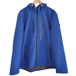 NAUTICA Lightweight Jacket Mens Large Blue Water Wind Resistant Stretch Fit
